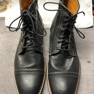 Johnston & Murphy Warner Cap Toe Side Zip Boot Black Mens Size 10